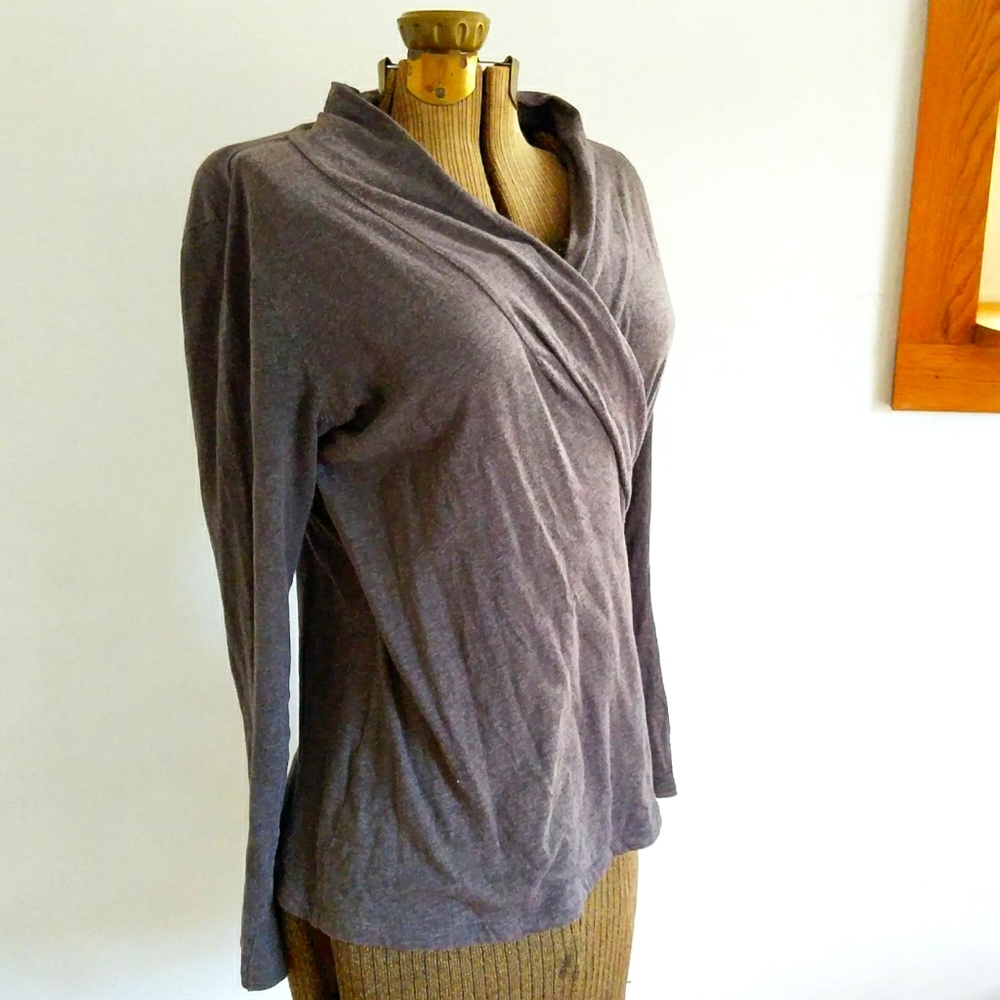 Heathered Eggplant mock wrap